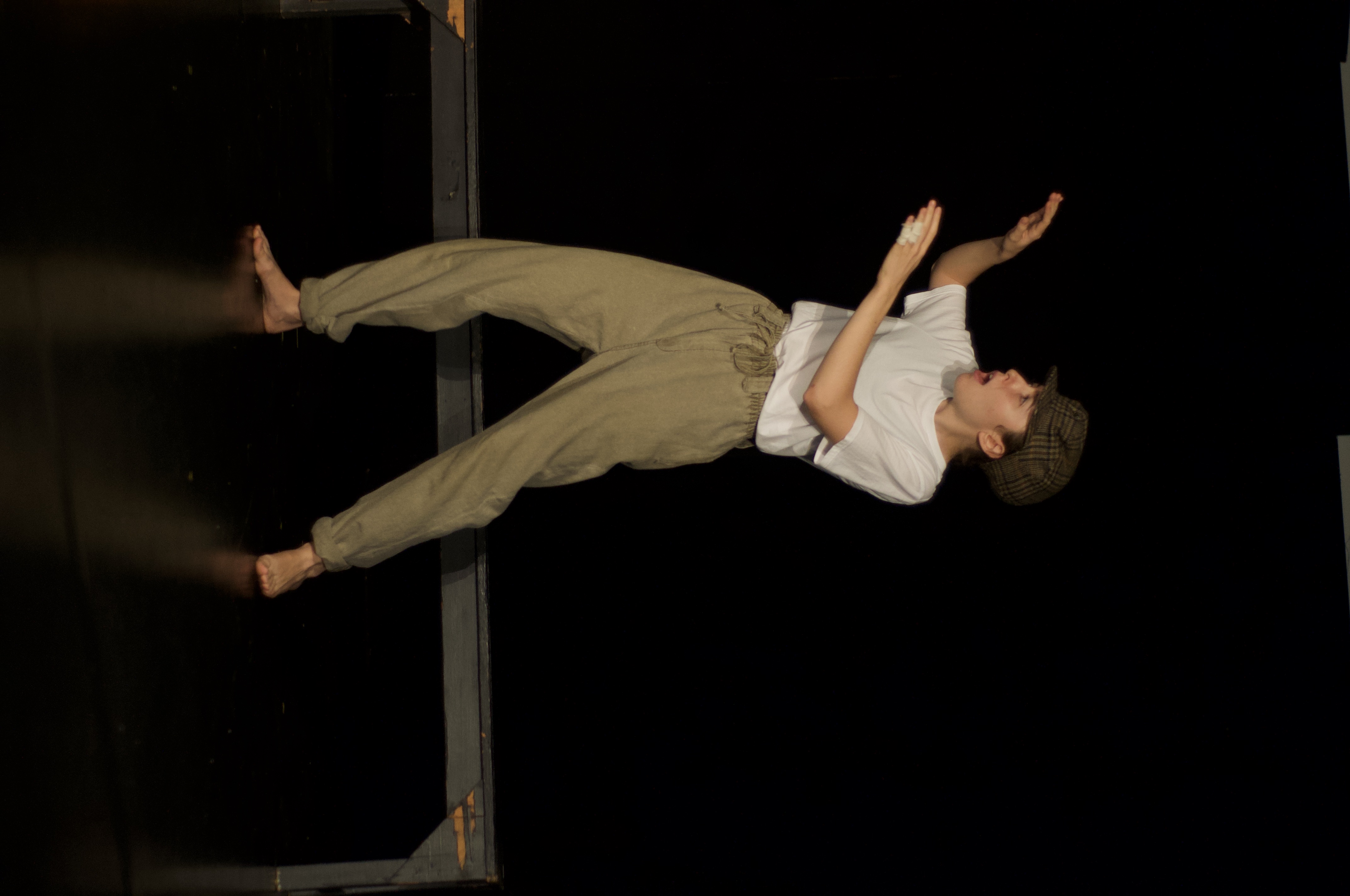 Giorgia in playful stance with hat on