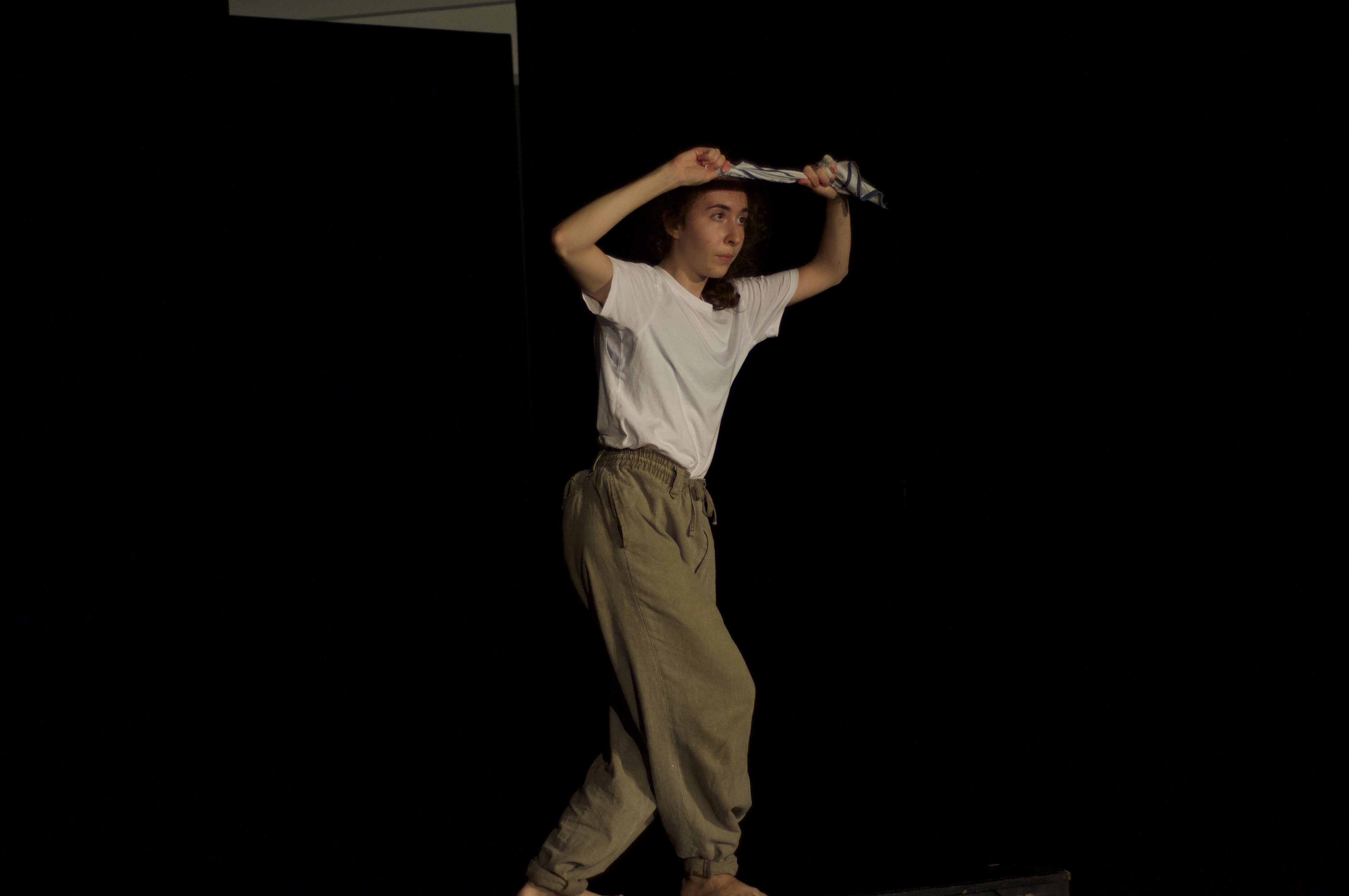 Giorgia posing with table cloth