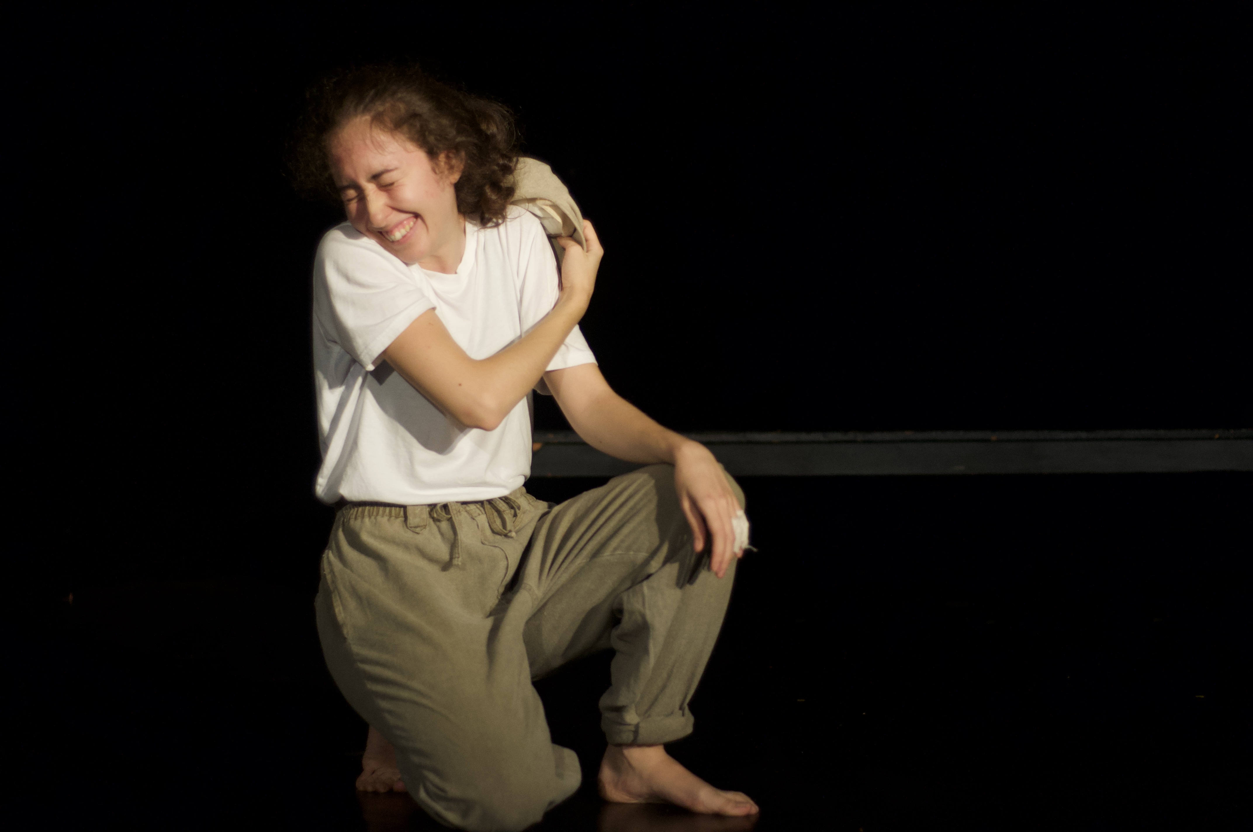 Giorgia being tickled by hat